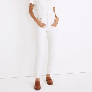 Madewell- the perfect vintage jean 9” high rise white denim pant size 25.